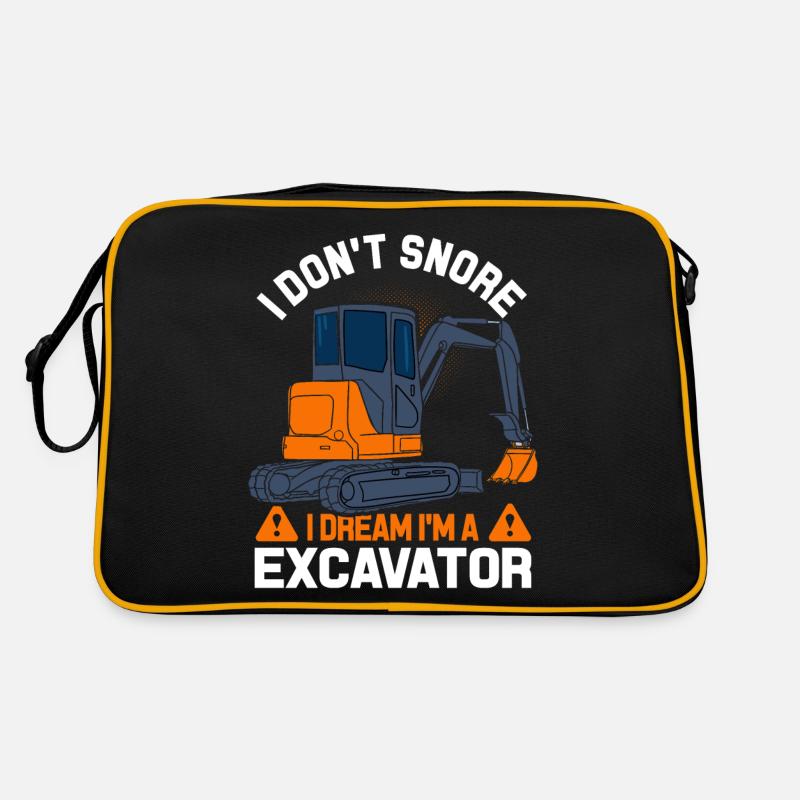 Excavator road construction Retro Bag