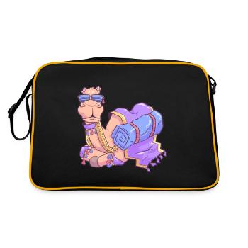 camel - Retro Bag - black/gold - Back