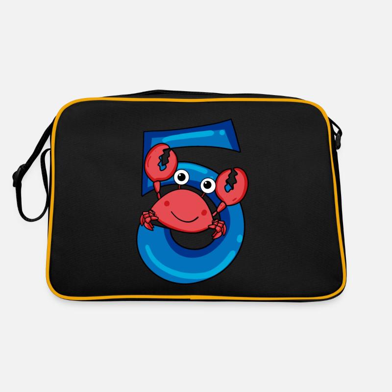 Krabb mit der Nummer 5 - 5 Geburtstag Geschenkidee Retro Tasche
