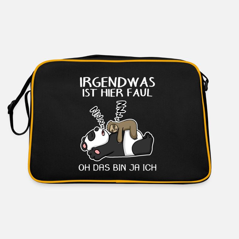 Faultier Spruch Panda Bär Retro Tasche