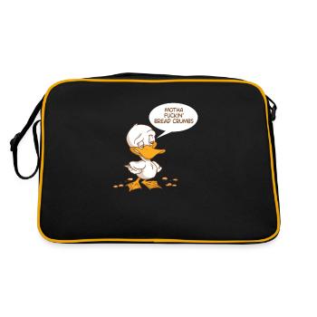 Motha Fuckin Bread Crumbs Funny Duck Farm Animal - Sac Retro - noir/or - Dos