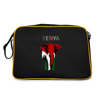 Safari à l'éléphant au Kenya - Sac Retro - noir/or - Dos