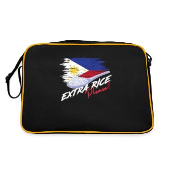 Extra Reis bitte philippinische Flagge Filipino Pinoy - Retro Tasche - Schwarz/Gold - Hinten