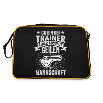 Trainer Lehrmeister Coach Mentor Teamleitung Gesch - Retro Tasche - Schwarz/Gold - Hinten