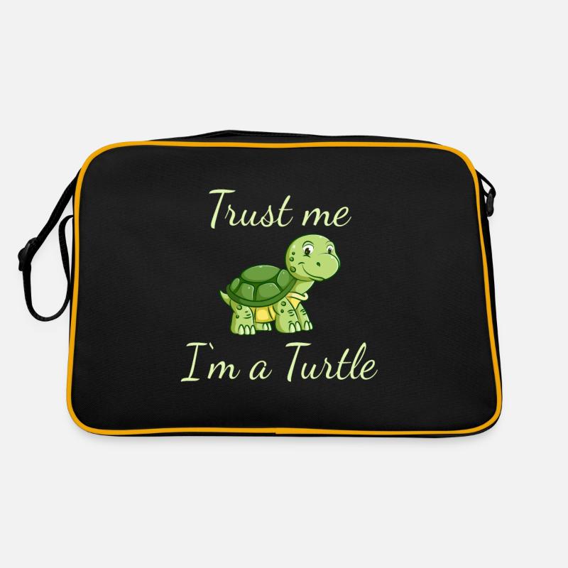 funny turtle - Retro Tasche - Schwarz/Gold