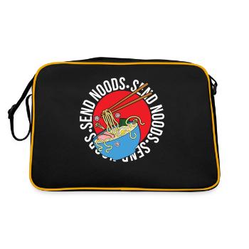 Ramen drôle Send Noods Nudes Noodle Soup Soupe - Sac Retro - noir/or - Dos