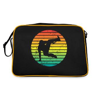 Retro parkour freerunning parkour runner silhouette - Retro Bag - black/gold - Back