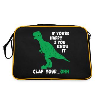 Dinosaure T-Rex Joke Dino Meme Fun Gag - Sac Retro - noir/or - Dos