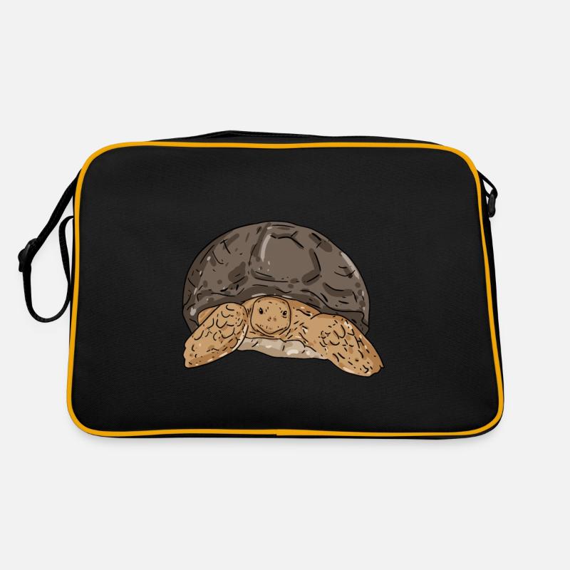 Schildkröte - Retro Tasche - Schwarz/Gold
