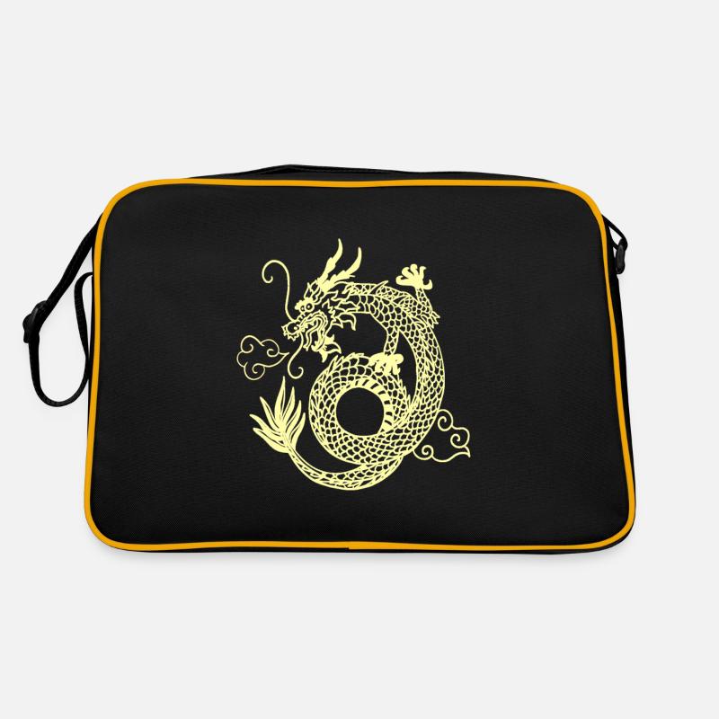 chinese dragon - Retro Bag - black/gold