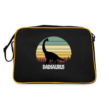 DADSAURUS DAD SAURUS DAD DINOSAUR - Retro Bag - black/gold - Back