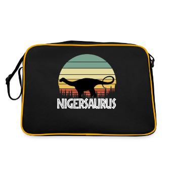 nigersaurus. Cadeau pour les amoureux des dinosaures - Sac Retro - noir/or - Dos