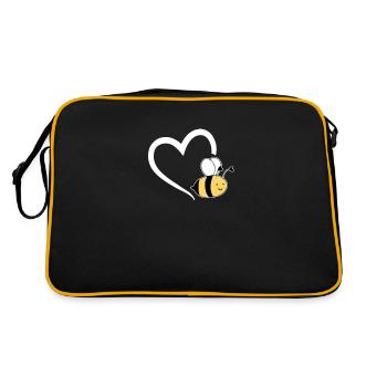 Abeilles coeur abeille abeille abeille cadeau d’apiculteur - Sac Retro - noir/or - Dos