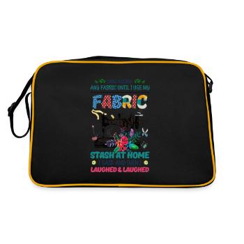 Quilter Geschenk wird nicht kaufen Stoff, bis ich Stash verwenden - Retro Tasche - Schwarz/Gold - Hinten