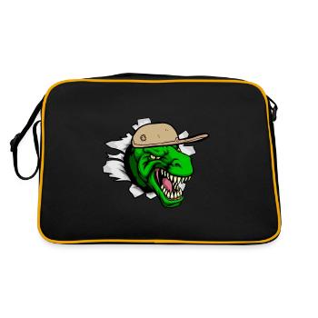 Cool T Rex head art dinosaur lover T-Rex - Retro Bag - black/gold - Back