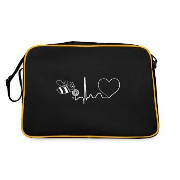 Bee heartbeat ami apiculteur avec coeur - Sac Retro - noir/or - Dos