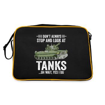 Army tank veteran military gift - Retro Bag - black/gold - Back