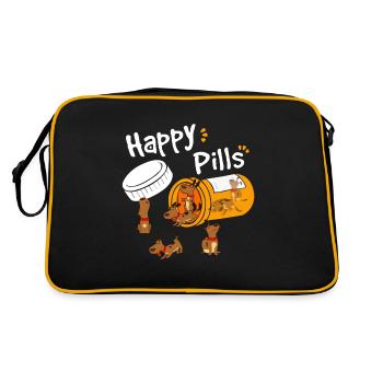 Conception de chien avec motif de chien "Happy Pills" - Sac Retro - noir/or - Dos