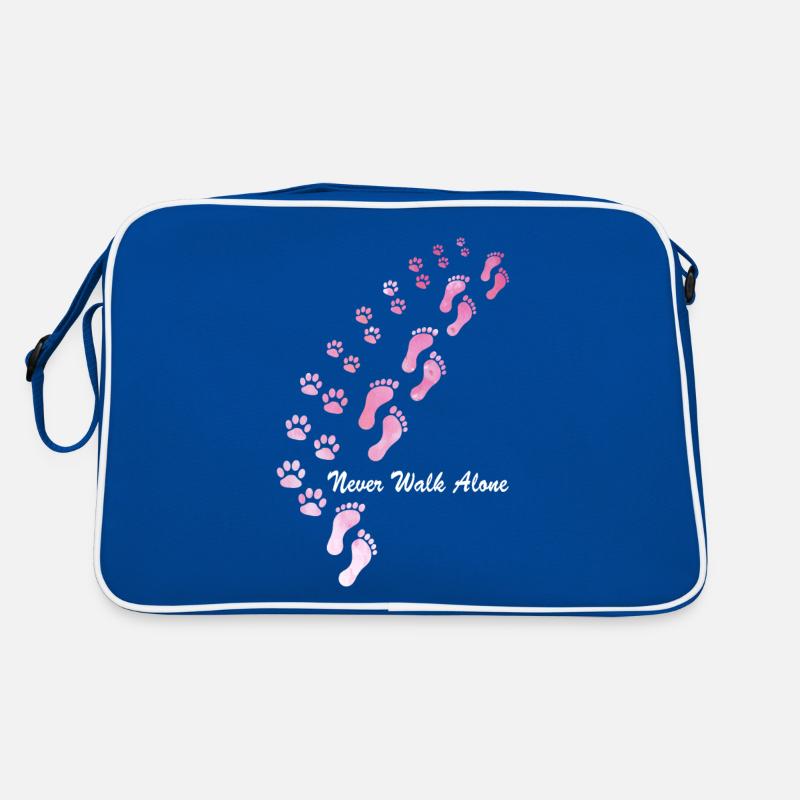 Hunde Design mit “ Never Walk Alone “ Hunde Motiv Retro Tasche