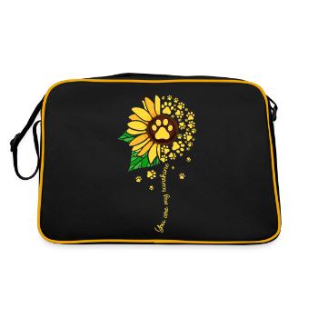 Hunde Design mit “ You Are My Sunshine “ Motiv - Retro Tasche - Schwarz/Gold - Hinten