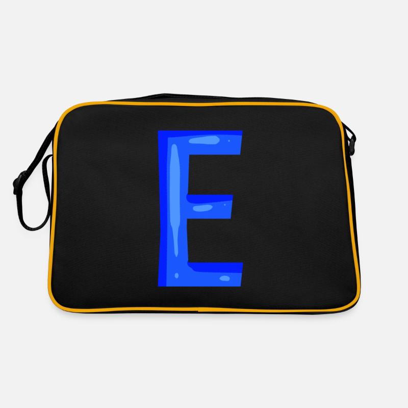 Letter E initial letter blue Retro Bag