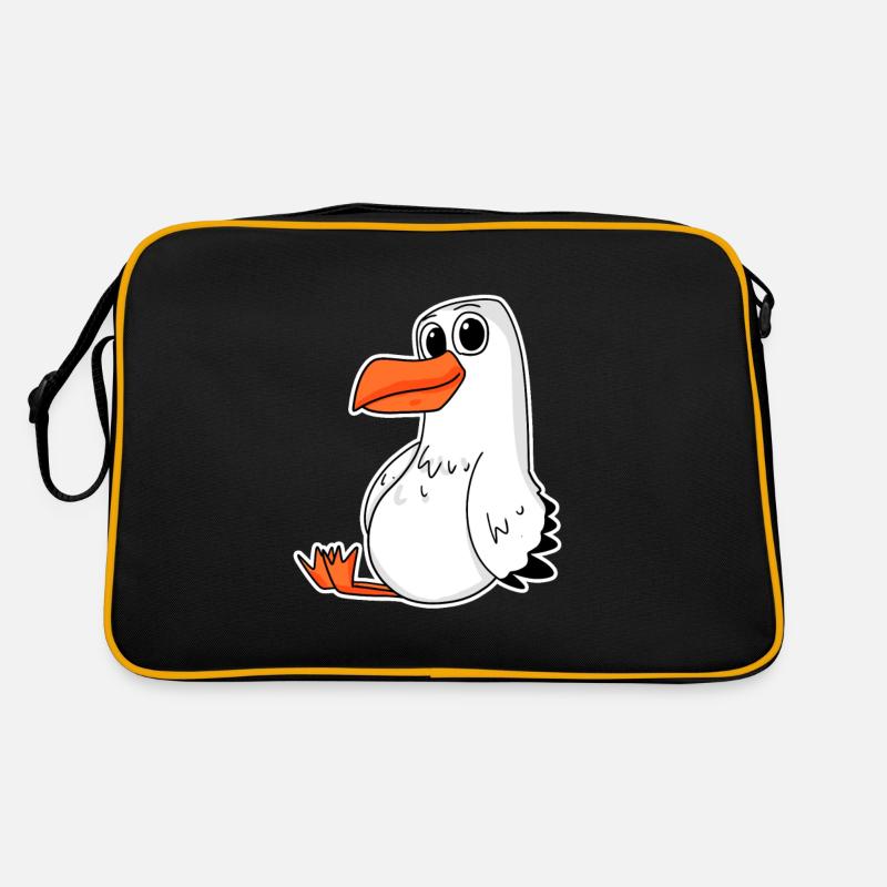 Möwe - Retro Tasche - Schwarz/Gold
