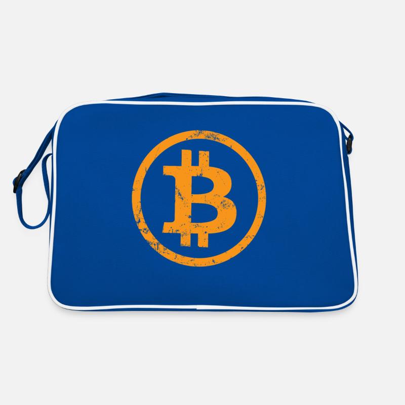 Bitcoin Button Kryptowährungen Bitcoins Retro Tasche