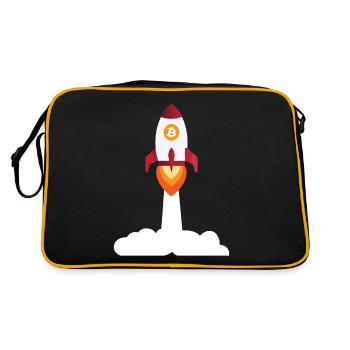 Bitcoin rocket - cryptocurrency bitcoins - Retro Bag - black/gold - Back