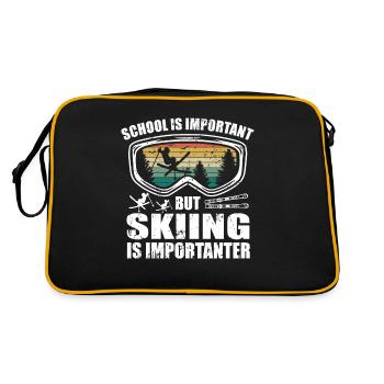 Ski Skieur Rétro Ski Lunettes Ski Vacances Ski - Sac Retro - noir/or - Dos
