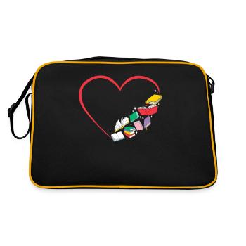 Buch Lesen Literatur Books Heart - Retro Tasche - Schwarz/Gold - Hinten