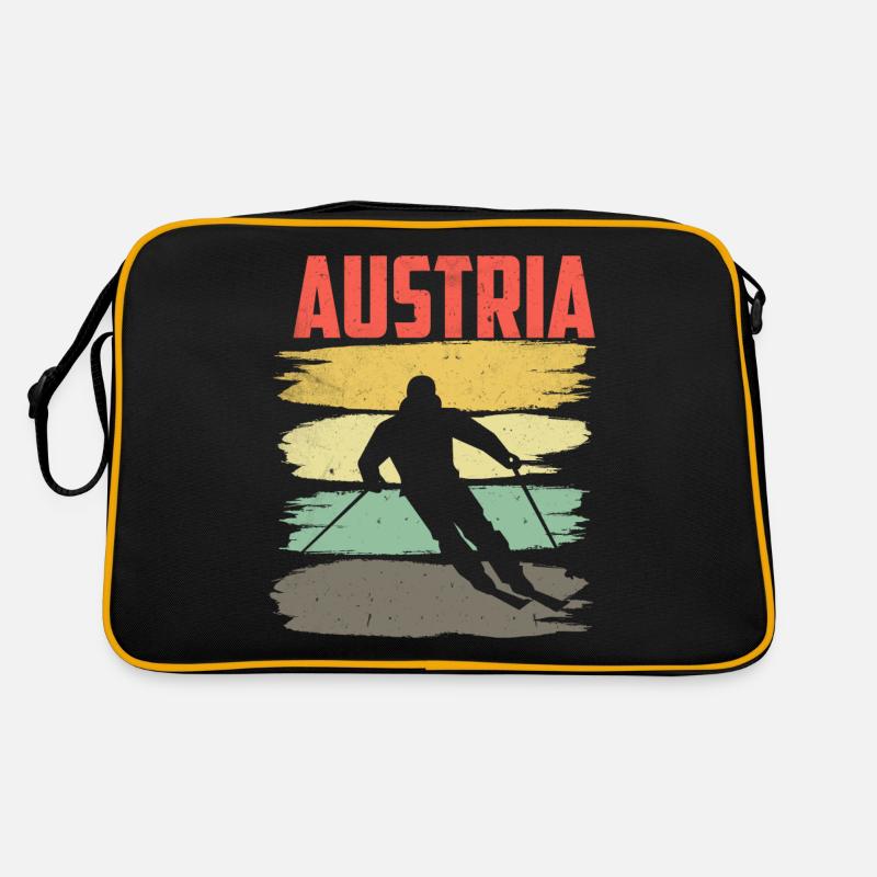 Österreich - Retro Tasche - Schwarz/Gold