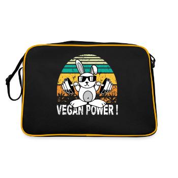 Idée cadeau de musculation Vegan Power - Sac Retro - noir/or - Dos