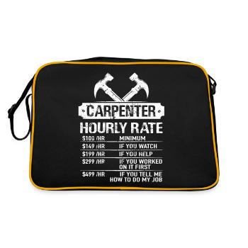 Cadeau de charpentier à taux horaire de charpentier - Sac Retro - noir/or - Dos