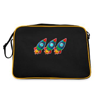Diamond Hands To The Moon Market Stonk Meme Quote - Retro Tasche - Schwarz/Gold - Hinten
