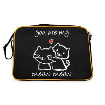 Chat Couples amoureux Preuve d'amour Saint-Valentin - Sac Retro - noir/or - Dos