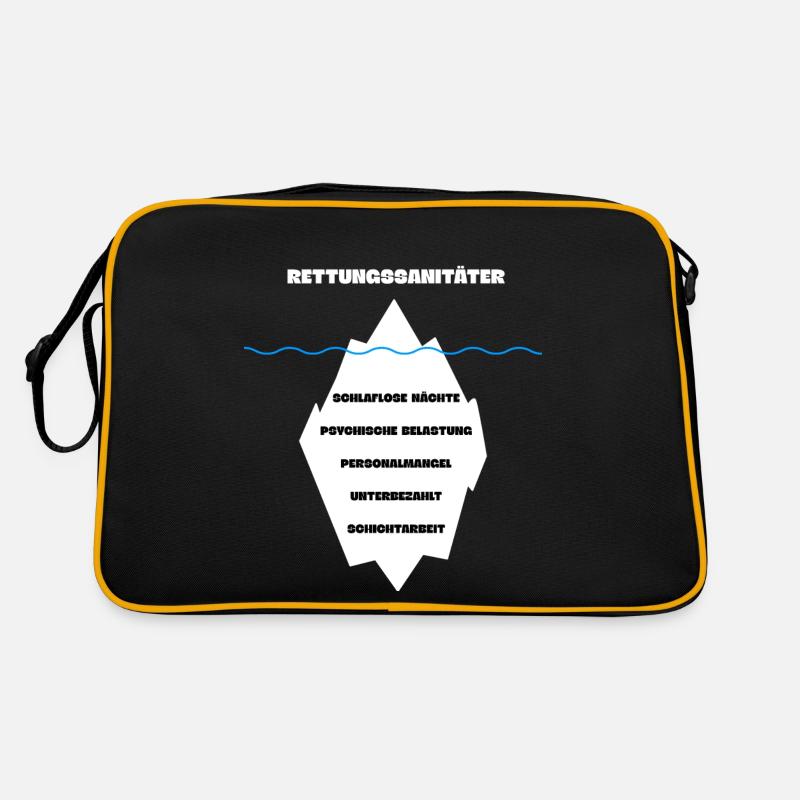 Rettungssanitäter Rettungsdienst Eisberg - Retro Tasche - Schwarz/Gold