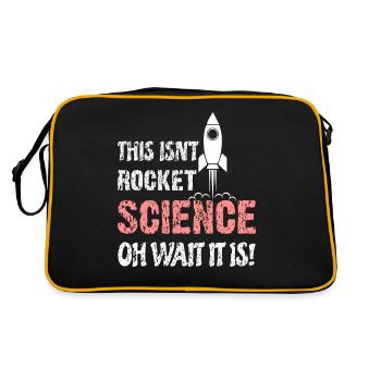 Wissenschaft - This Isnt Rocket Science Wait It Is - Retro Tasche - Schwarz/Gold - Hinten