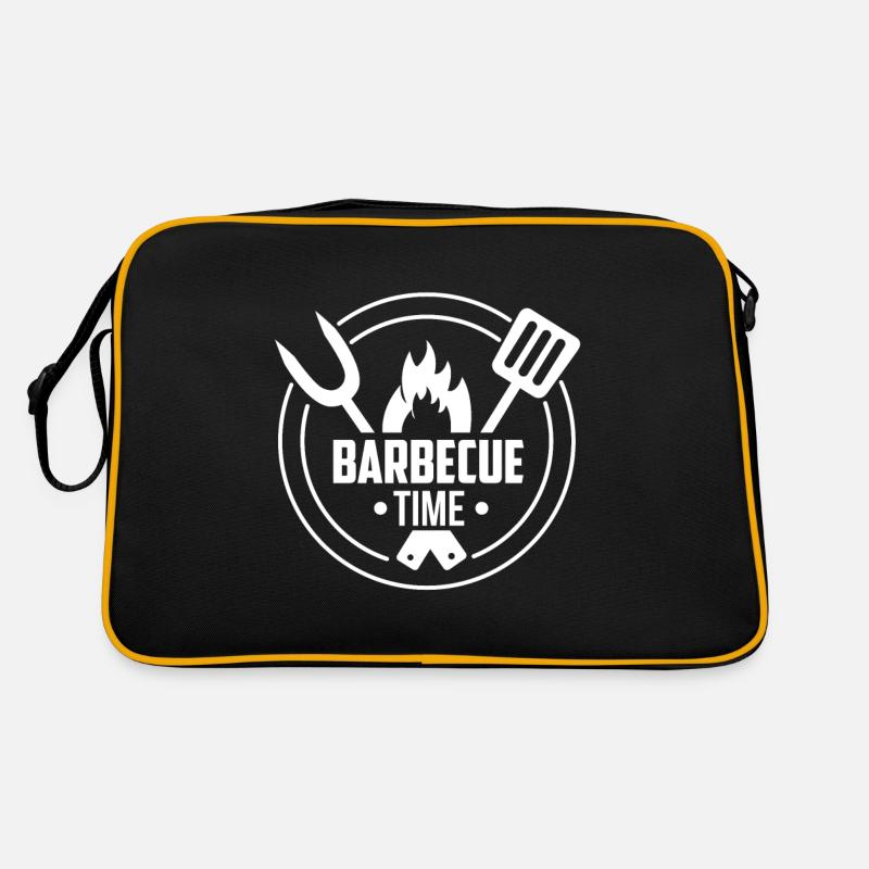 BBQ Time - Retro Tasche - Schwarz/Gold