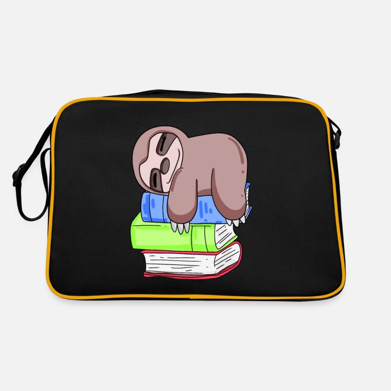 Sloth Book Books Reading Retro Bag