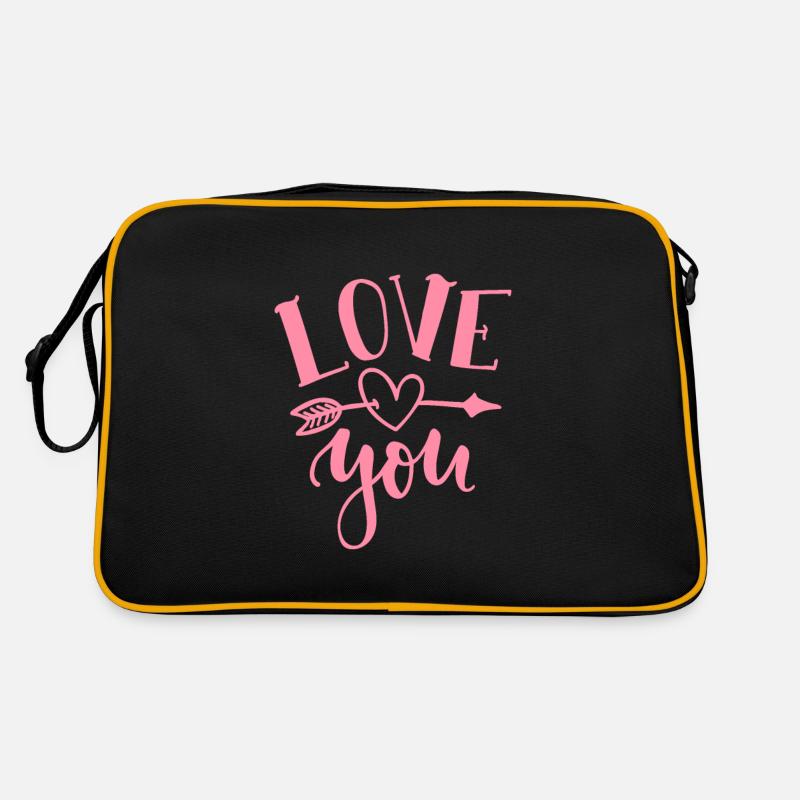 Ich liebe Dich - Retro Tasche - Schwarz/Gold
