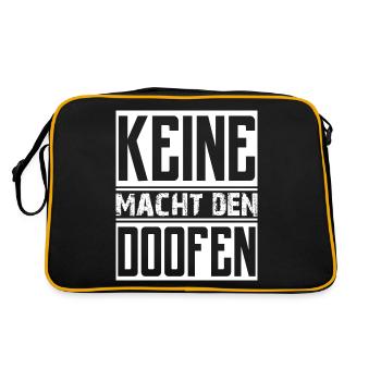 Keine Macht den doofen Liebe Frieden Freiheit - Retro Tasche - Schwarz/Gold - Hinten