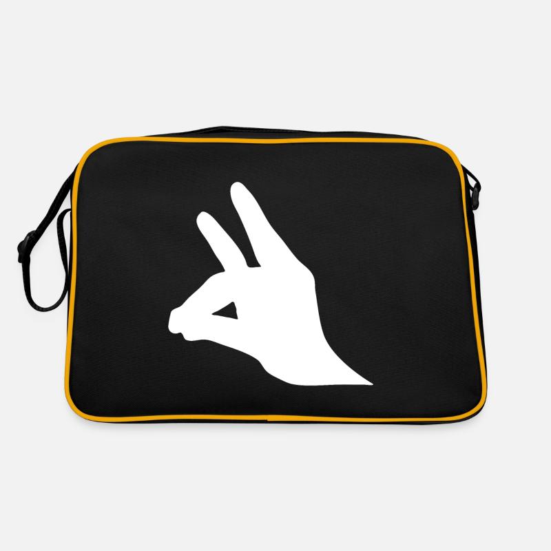 Grundschullehrer Pädagoge Schweigefuchs Lehrer - Retro Tasche - Schwarz/Gold