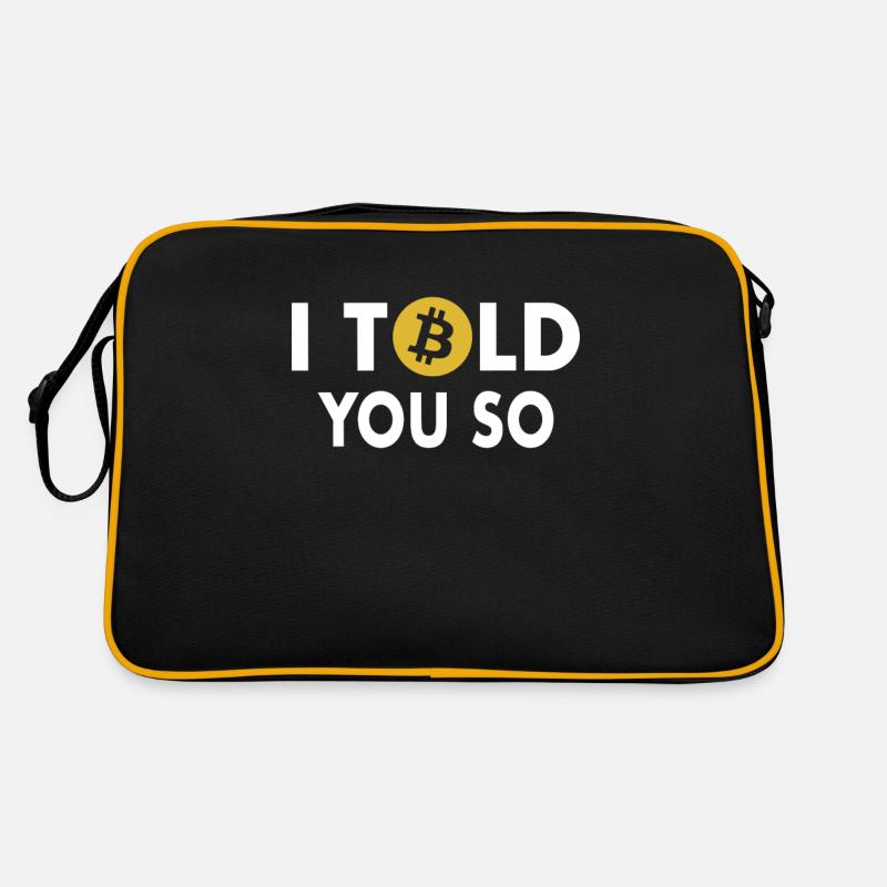 I Told You So Bitcoin Button Cryptocurrencies Retro Bag