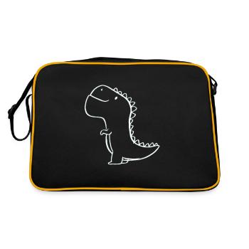 cute dino - Retro Bag - black/gold - Back