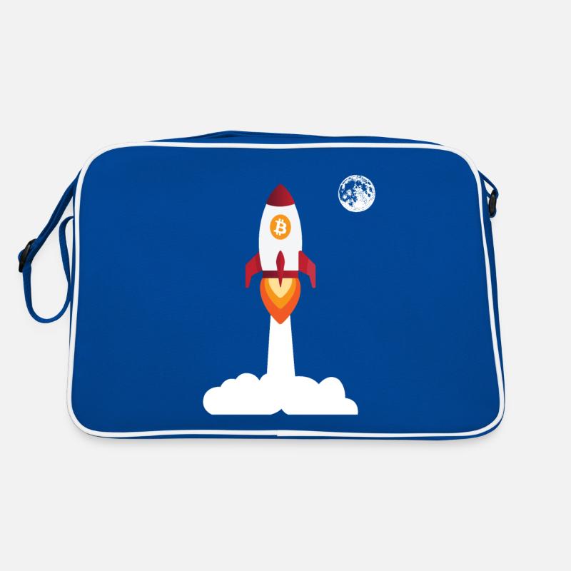 Bitcoin Rakete Mond - Kryptowährung Bitcoins Retro Tasche