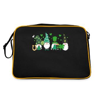 St Patrick's Day Dwarf Swelling Shamrock - Retro Bag - black/gold - Back