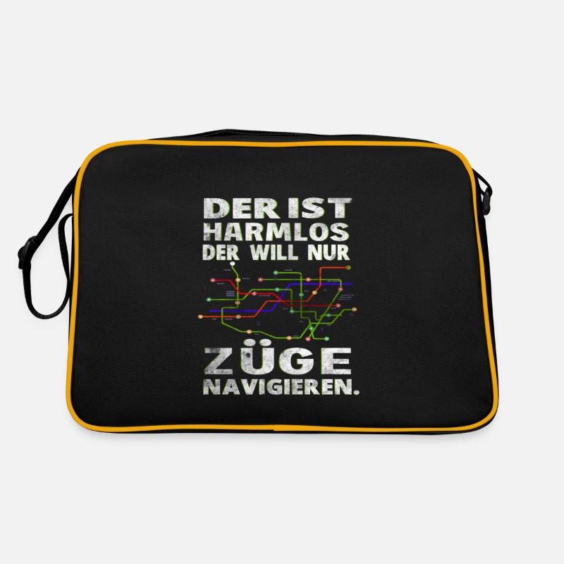 Fahrdienstleiter , Eisenbahner und Weichenwärter - Retro Tasche - Schwarz/Gold