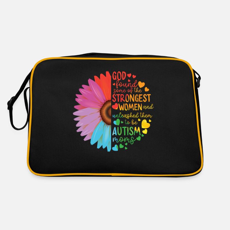 Autismus Bewusstsein - Retro Tasche - Schwarz/Gold