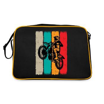 Motocross Supercross Offroad Enduro Dirtbike - Retro Bag - black/gold - Back