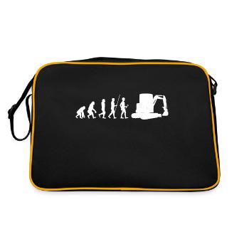 Excavator construction work Road construction dredging work - Retro Bag - black/gold - Back